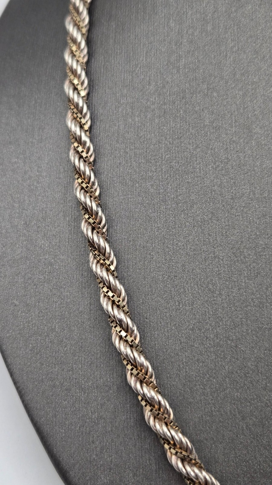 Vintage Italy Jewelry UnoAErre 925 Sterling Silver Box Twist Chain 19 Inch