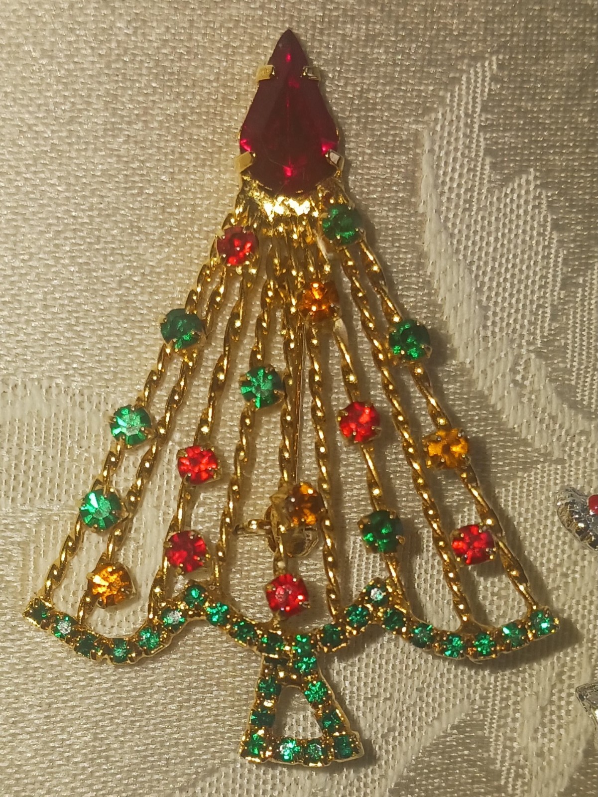 Estate Christmas Tree Brooches ~ TRIFARI CROWN ~ART ARTHUR ~GERRYS AVON ~ WIRE +