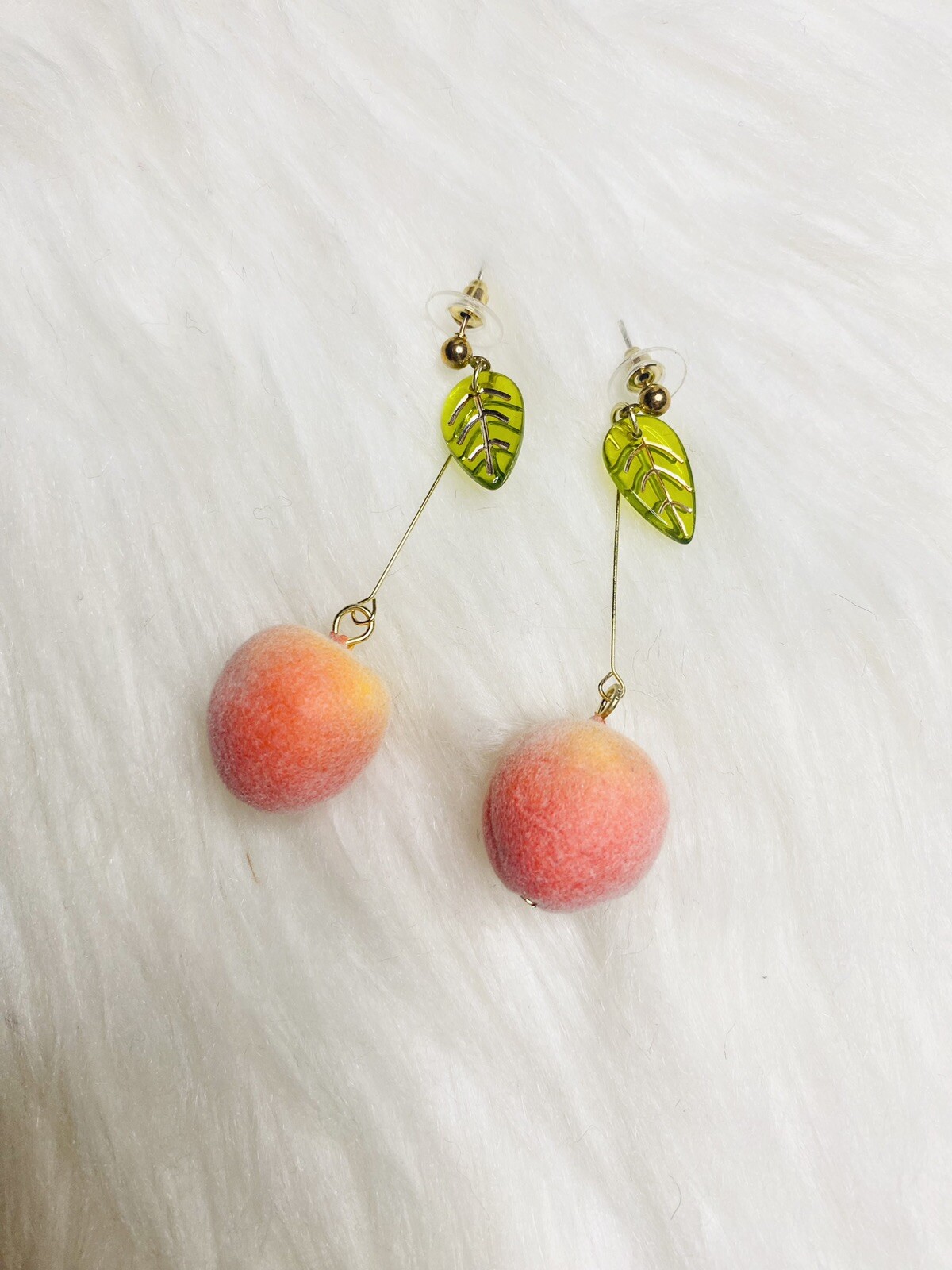 Peach Drop Earrings 3D Vacation Earrings Fruit Earrings New Gift
