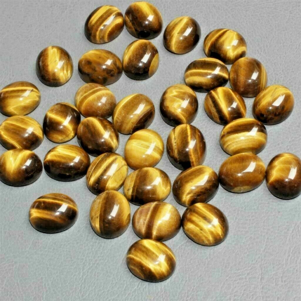 Wholesale Lot of 9x7mm to 12x10mm Oval Natural Tiger’s Eye Loose Calibrated Gems