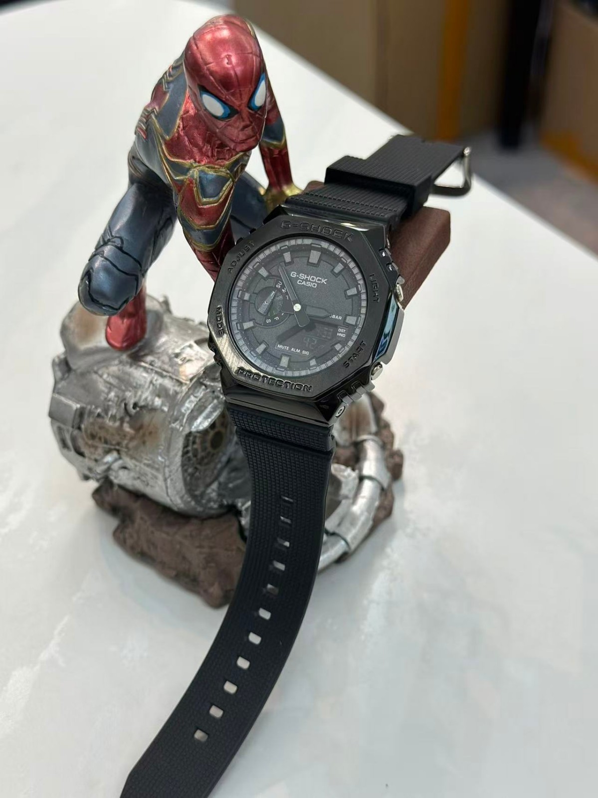 Casio GM2100 Watch Black Case Black Silicone Strap with Box