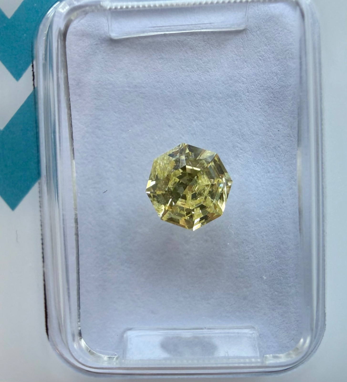 IGI Natural Diamond Octagonal Mixed Cut Natural Fancy Yellow 0.78 Carat