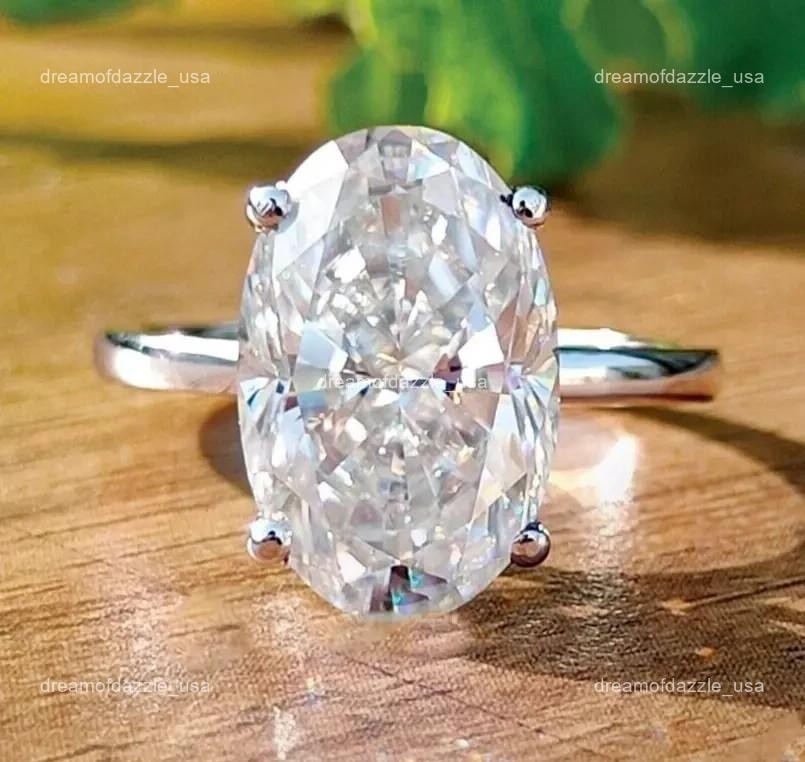 Lab Grown Diamond 14K White Gold Inspirational Women Boho Solitaire Ring Jewelry