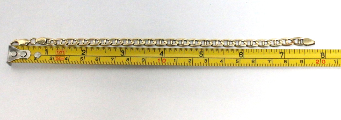 14K gold bracelet Mariner Link bracelet Unisex 8.8 grams,