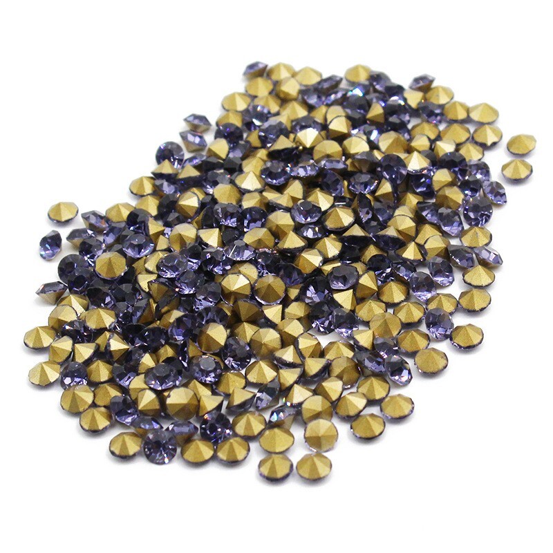 10 Bag Faceted Glass Pointed Rhinestone Findings Back Plated 1.9~2mm 1440pcs/Bag