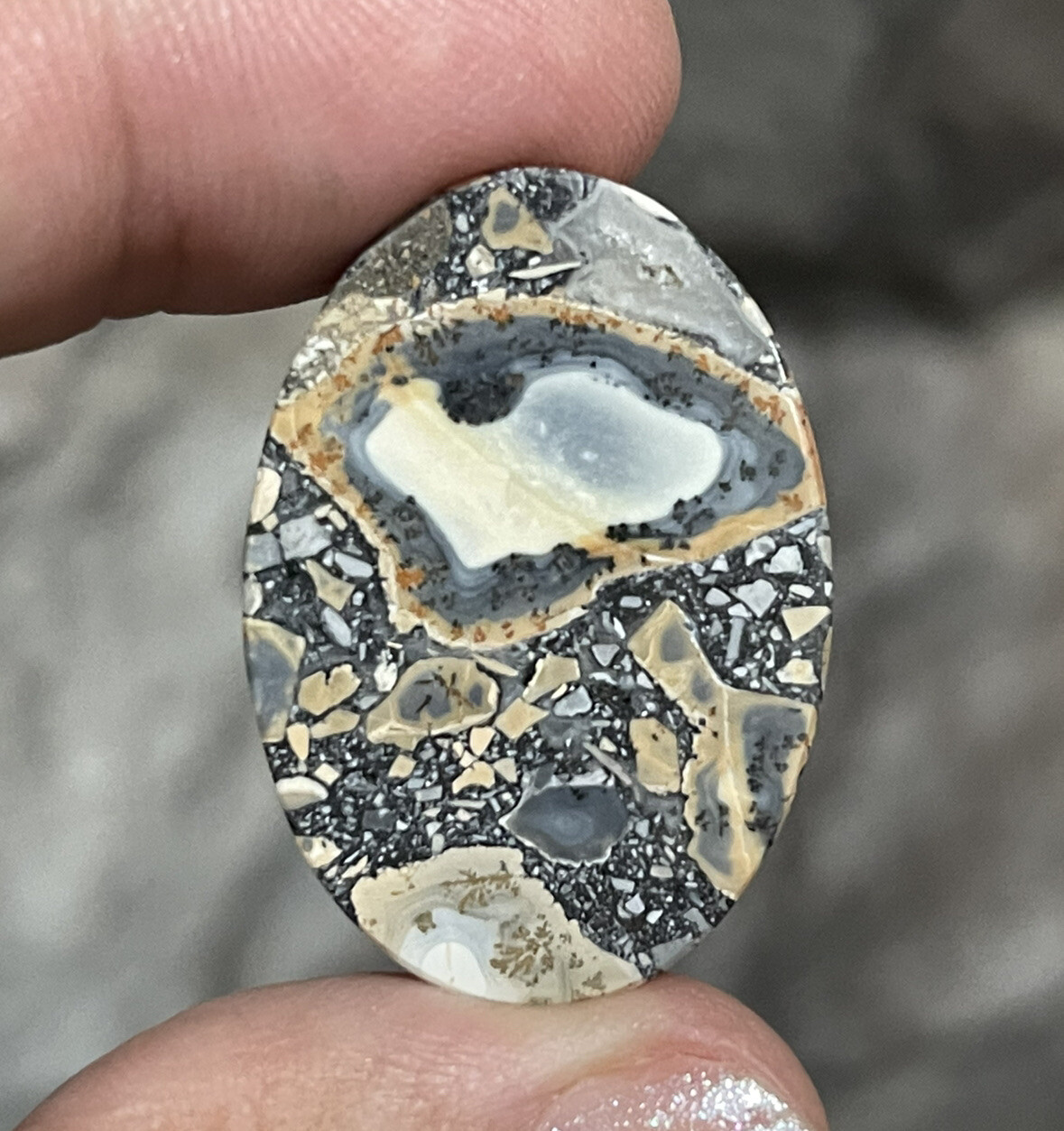 32×22.5x5mm Picture Maligano Jasper Oval Cabochon Loose Stone Wire Wrapping