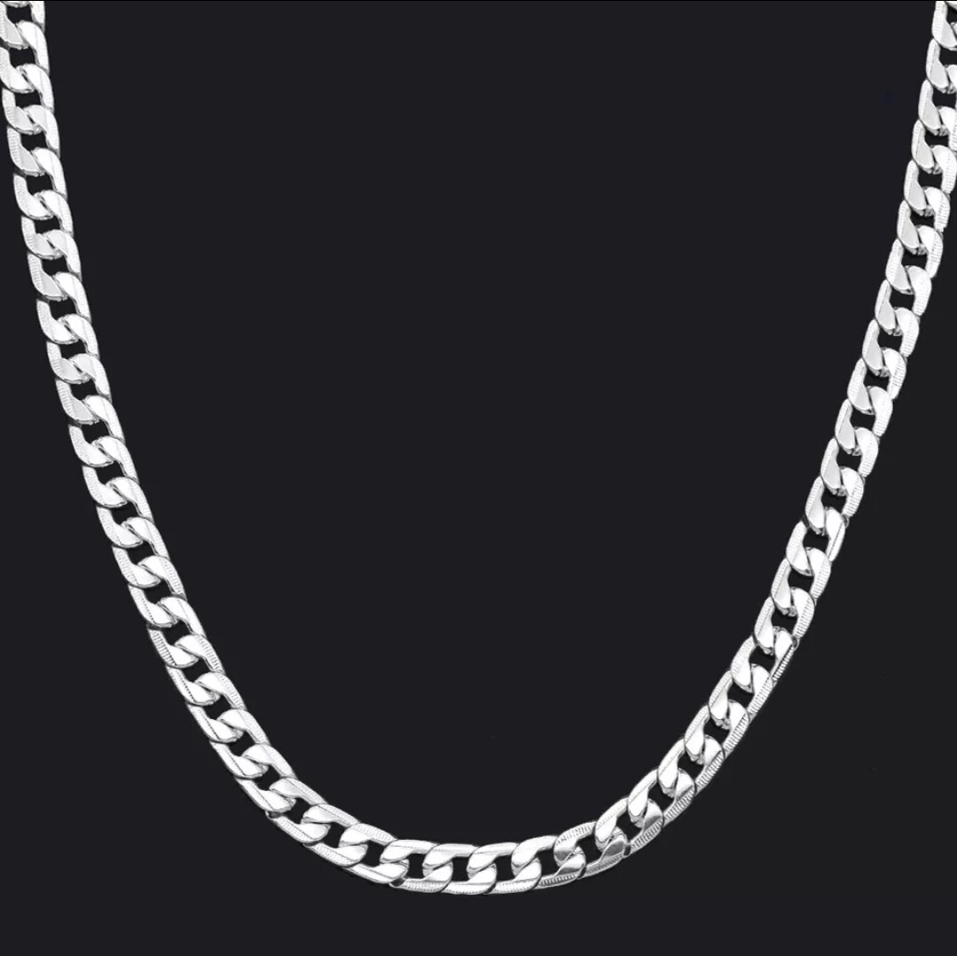 6mm Curb Link Chain Silver or Gold Stainless Steel 26″ 17-4