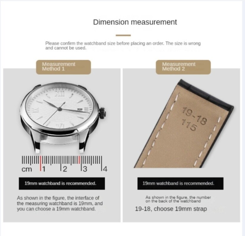 First Layer Cowhide Leather Watch Band Pin Buckle Watch Accessories 18/20/22mm