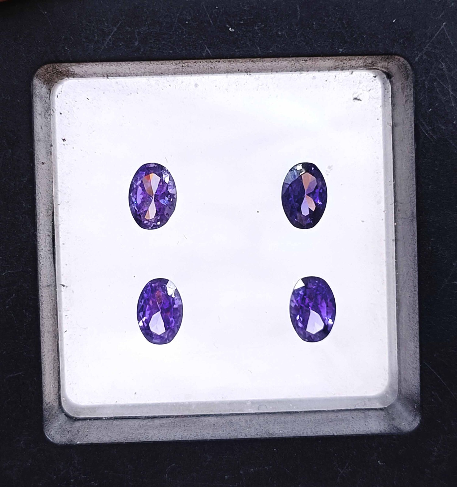 4 Pcs FLAWLESS Natural AAA Purple Sapphire LOT Certified Oval Cut Gemstone AKQ