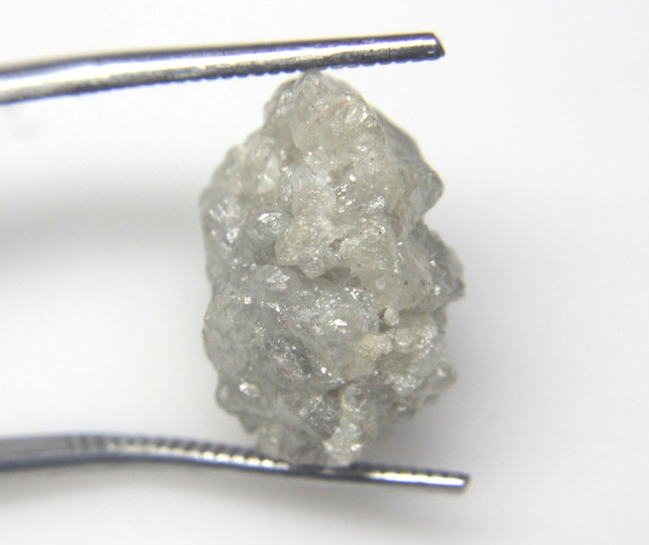 22.03CTS BIG RAW UNCUT GRAY WHITE ROUGH DIAMOND 20.50×12.50×11.05 MM