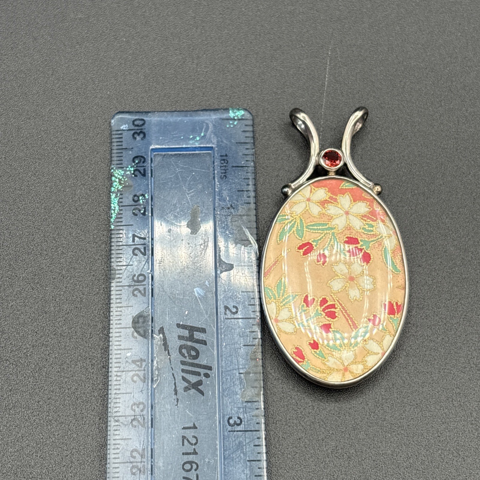 BEAUTIFUL Sajen Sterling .925 Patterned Double Sided Pendant 2.5″