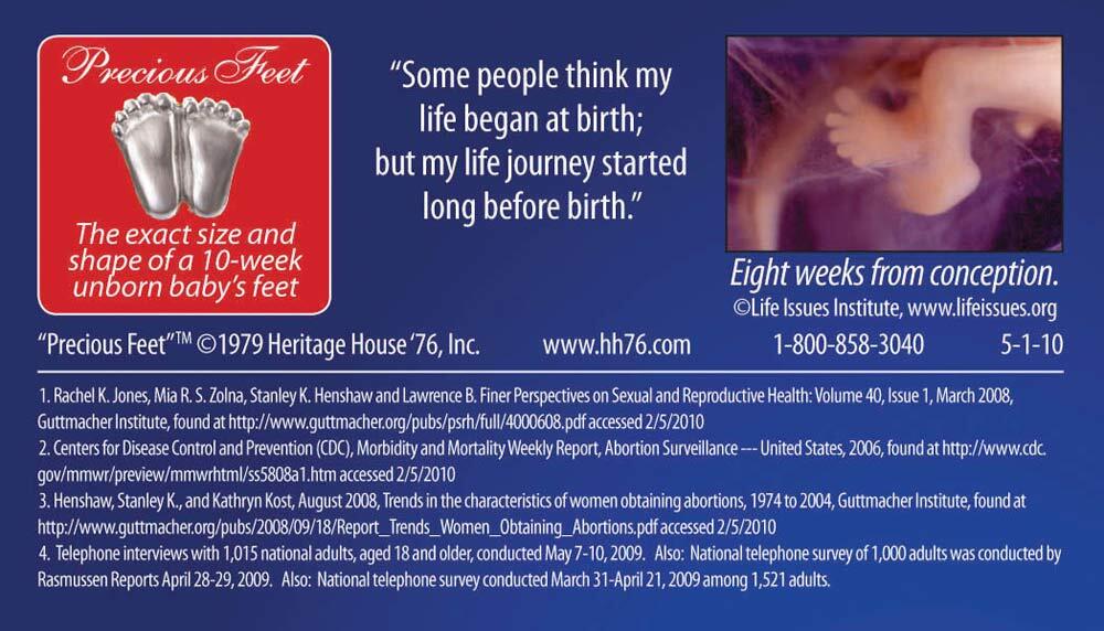 Precious Feet, Silver-Colored, Vote Pro Life Card Jewelry, Lapel Pin