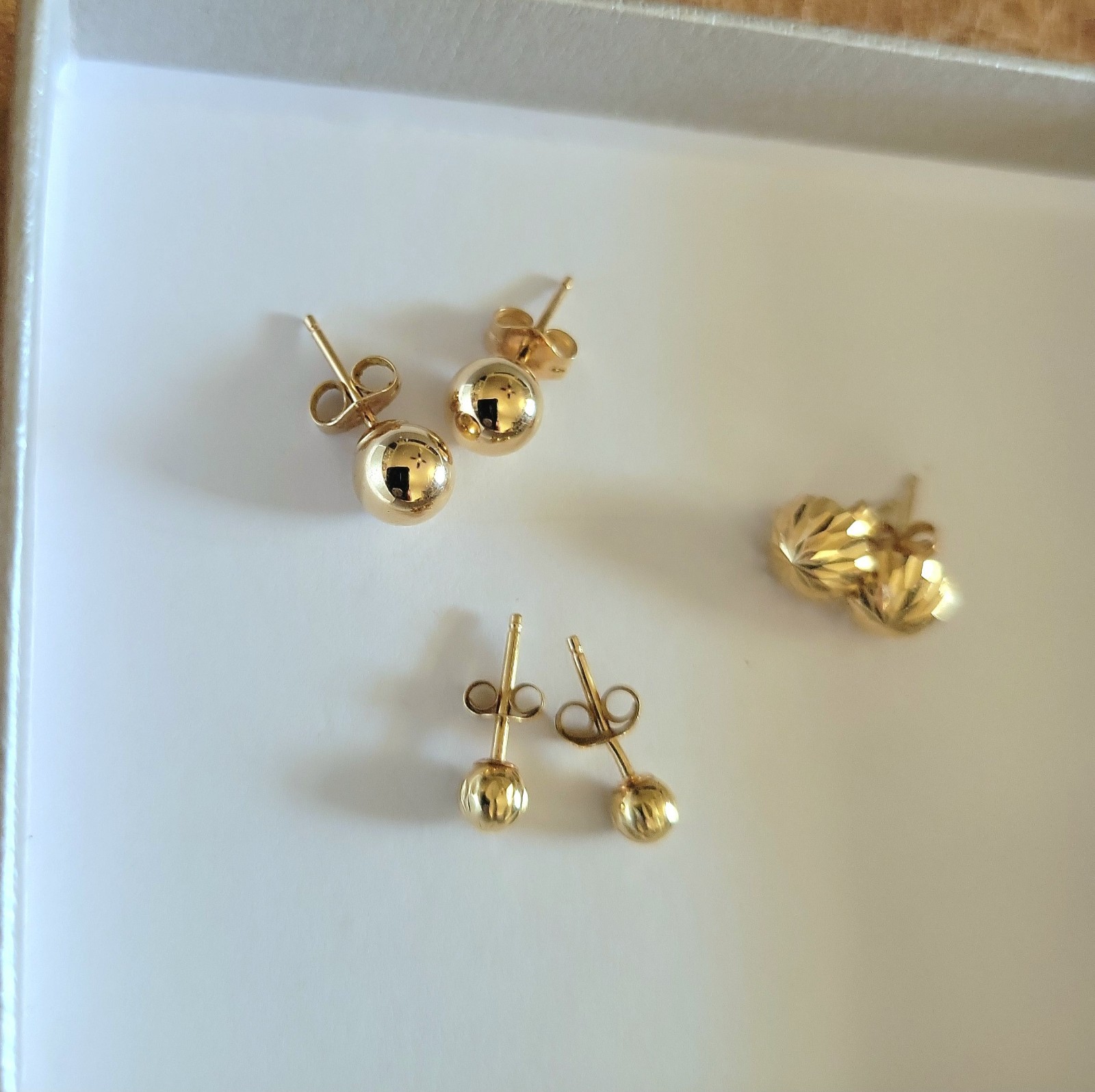 14K Yellow Gold Ball / Stud Earrings | 3 Pair | 1.14 Grams