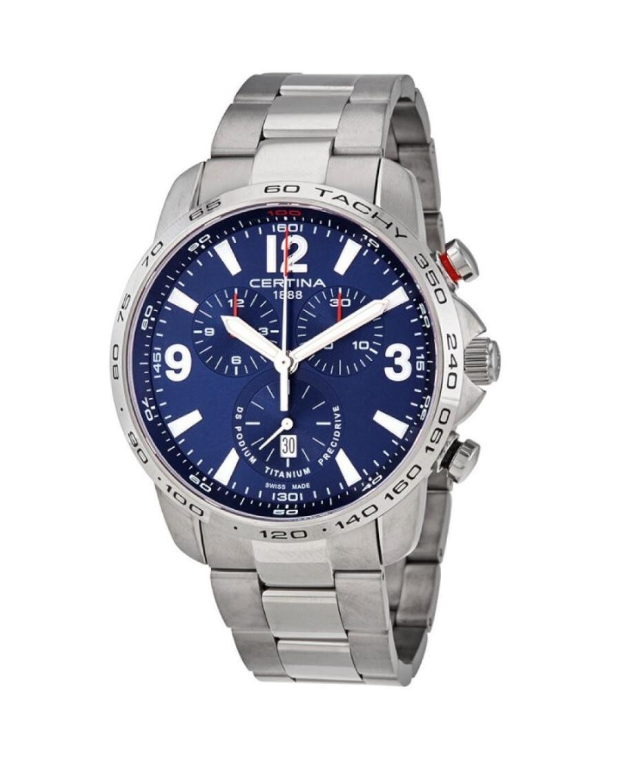 CERTINA Men Analog Quartz Casual Watch Classic Dress Blue Dial Waterproof Round