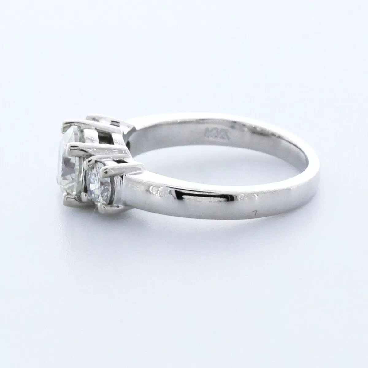 3-Stone Engagement Ring 14K Gold Classic 2.28 CT Round Lab-Grown Diamond J SI2