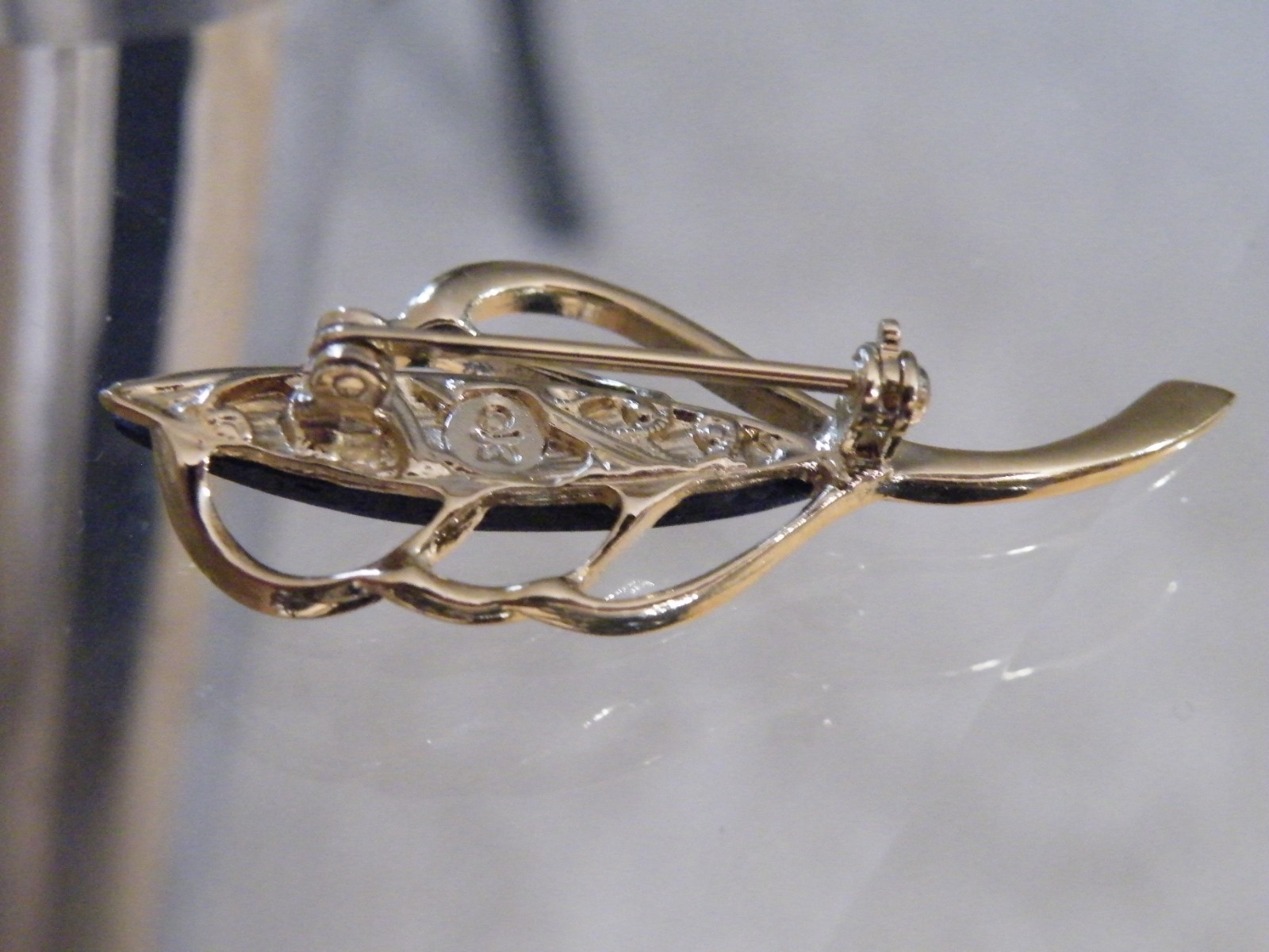 Paua Shell Jewelry Gold Tone Brooch – FREE SHIP