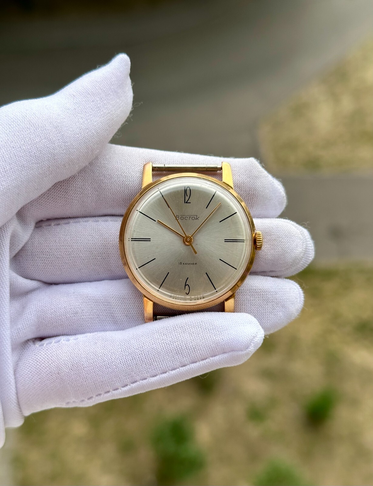 Vostok 2209 Gold Plated AU20 Vintage Original Soviet Classic Luxury Watch 1970s