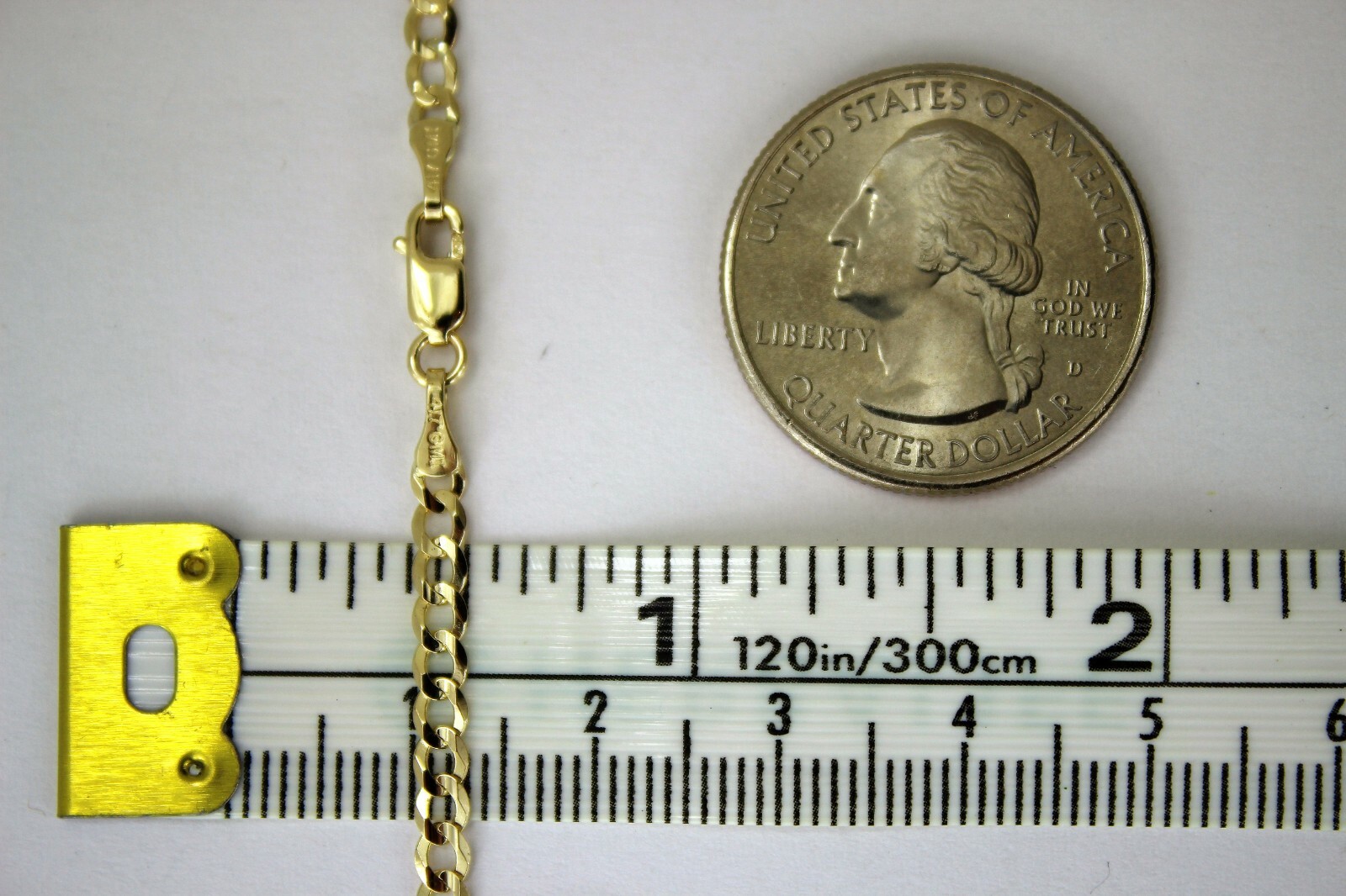 10K Solid Gold Cuban Curb Link Chain Necklace Bracelet Anklet 2mm~13mm 7″~36″
