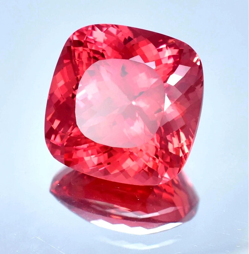 25 Ct Natural Ceylon Padparadscha Sapphire Cushion Cut Loose Certified Gemstone