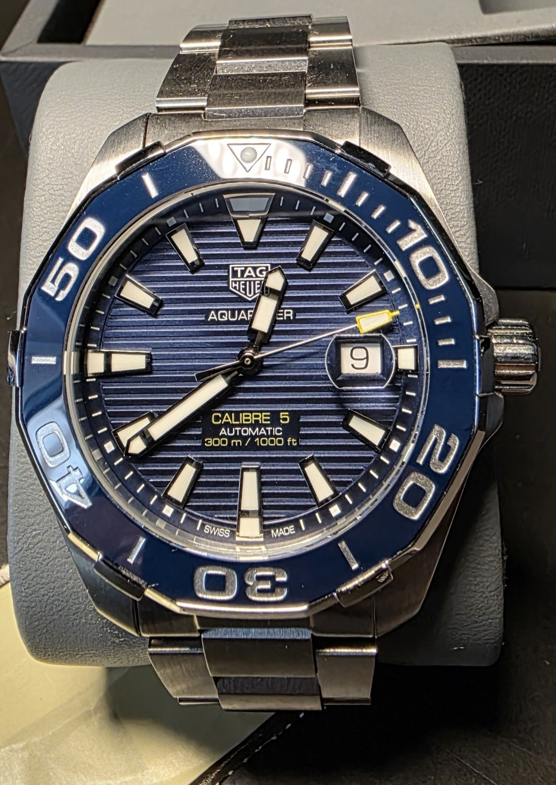 TAG Heuer Aquaracer Calibre 5 Automatic WAY201B.BA0927 Blue Dial 43mm “NEW”