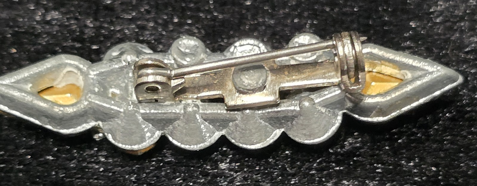 Classy Pretty Vintage 1940’s Deco Rhinestone Unique Bar Brooch Pin Not Signed
