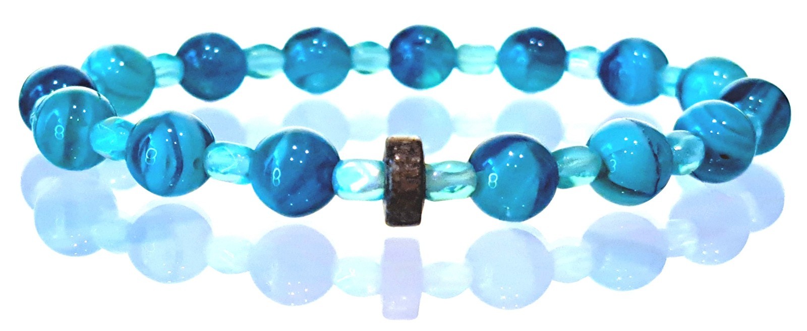 Early-2000s Stock Beads – Timeless Lampwork Beads Bracelet, 18.25 cm / 7.2 in