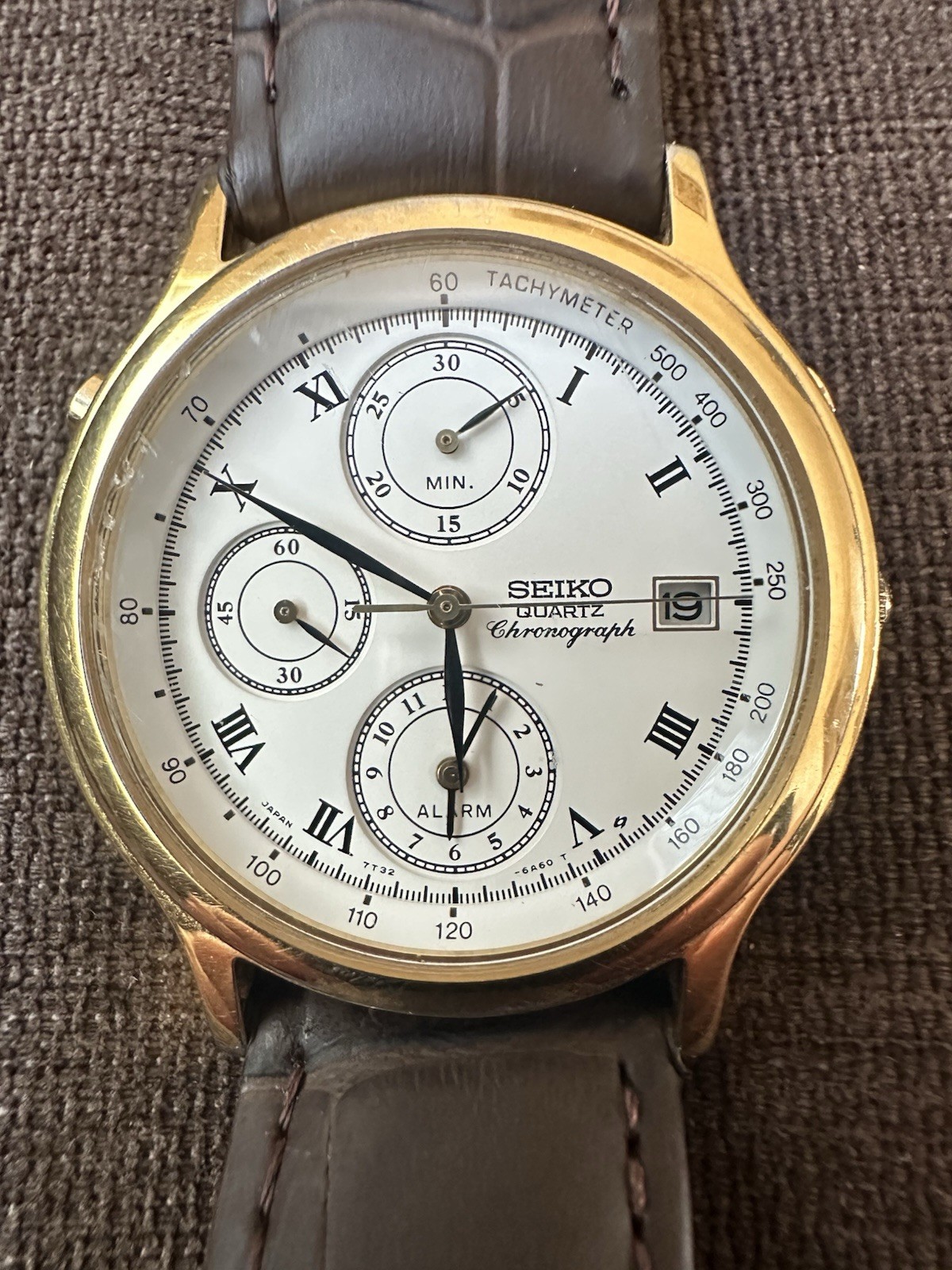 Seiko Men’s 1991 Vintage Chronograph Watch 7T32-6A50, Quartz