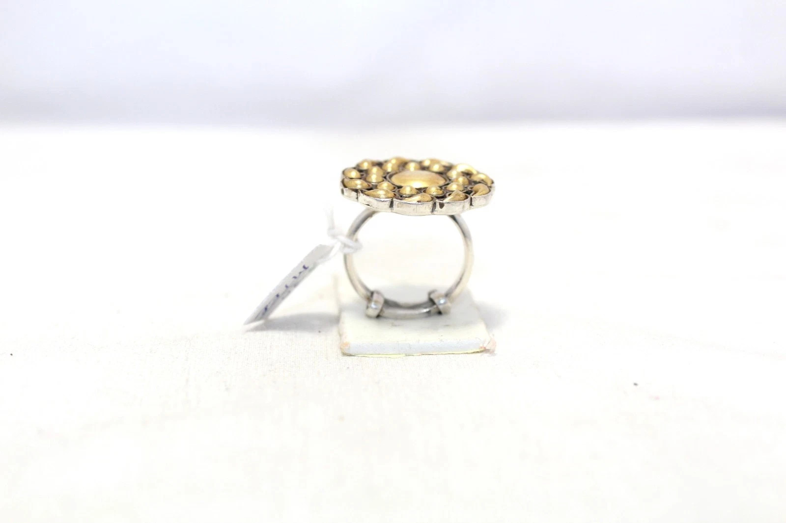 925 Sterling Silver Women Gold Rhodium Temple Gemstone Gift Adjustable Ring