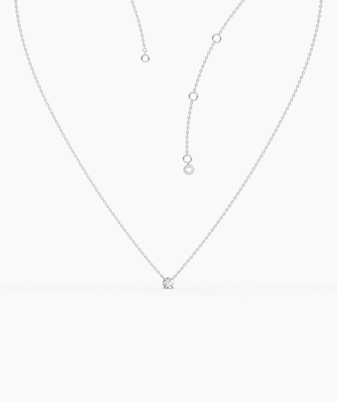 14K Gold Round Lab Grown Diamond Minimalist Solitaire Pendant Necklace For Woman