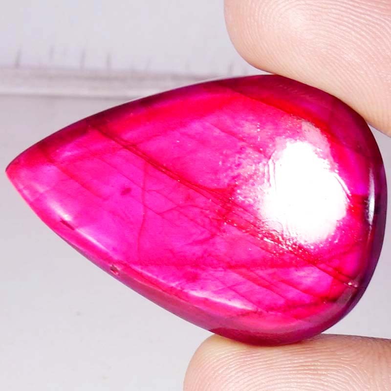 64.20 CTS 29X45X6 mm Beautiful Purple Labradorite Pear Cabochon Gemstone Treated