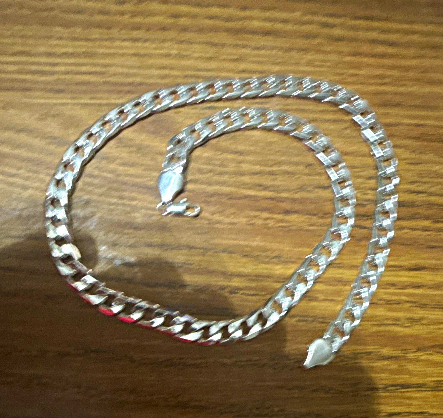 Silver Curb Chain Link Bracelet with Lobster Clasp Closure, Chain Style