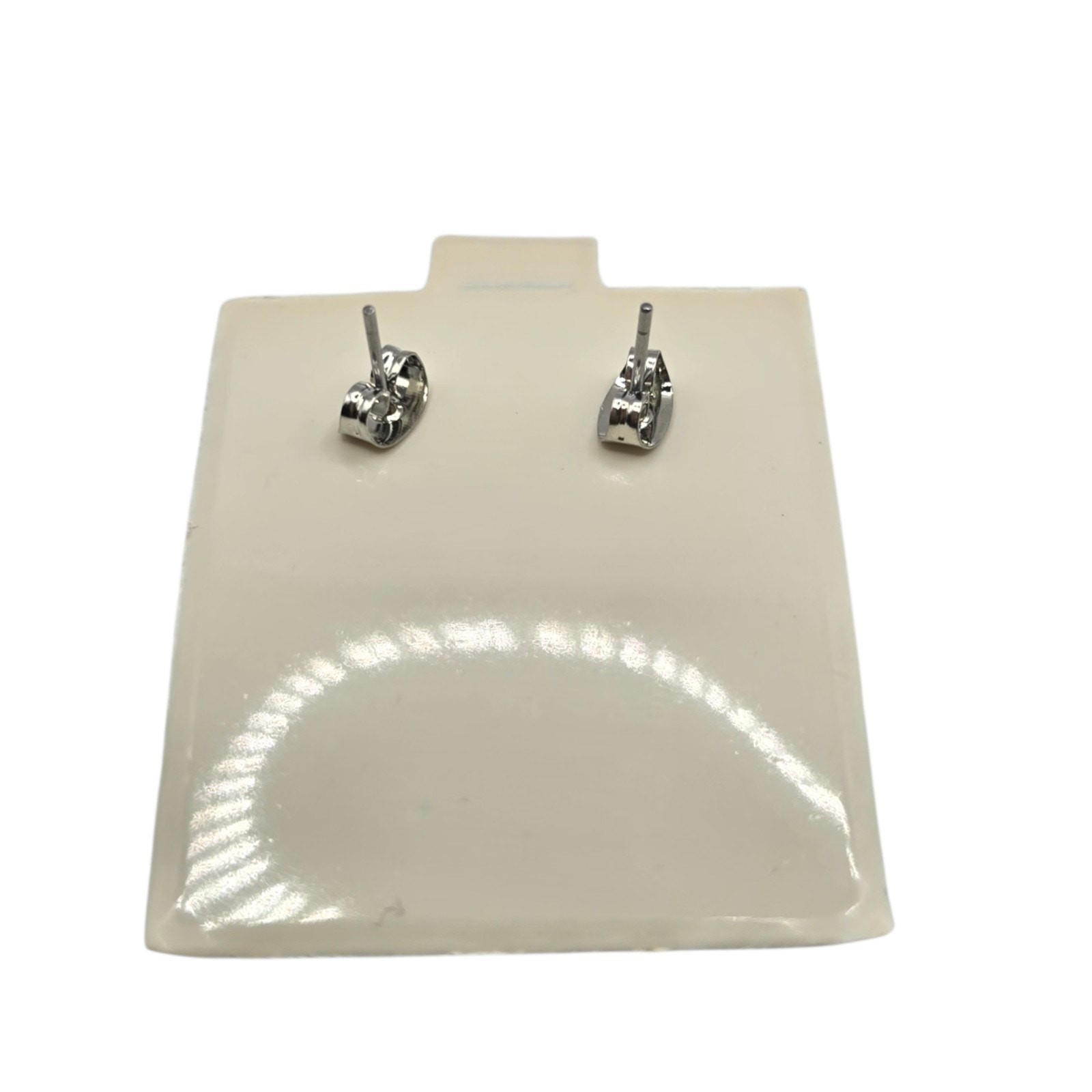 Pierced Earrings Ball Silver Tone Small Minimalist 4mm SKU 2777