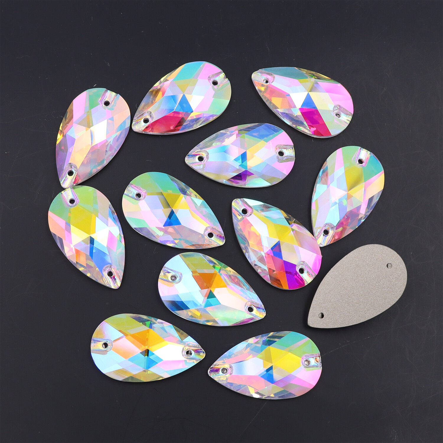 Sew On Rhinestones Crystal AB Glass Beads Flatback White Stones for Dress Making