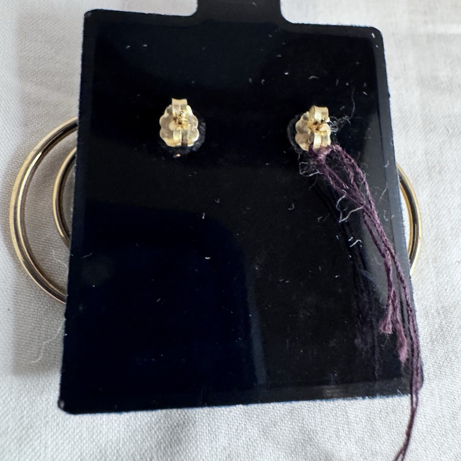 14k Yellow Gold Post Earrings Triple Hoop New With Packaging 3.0g