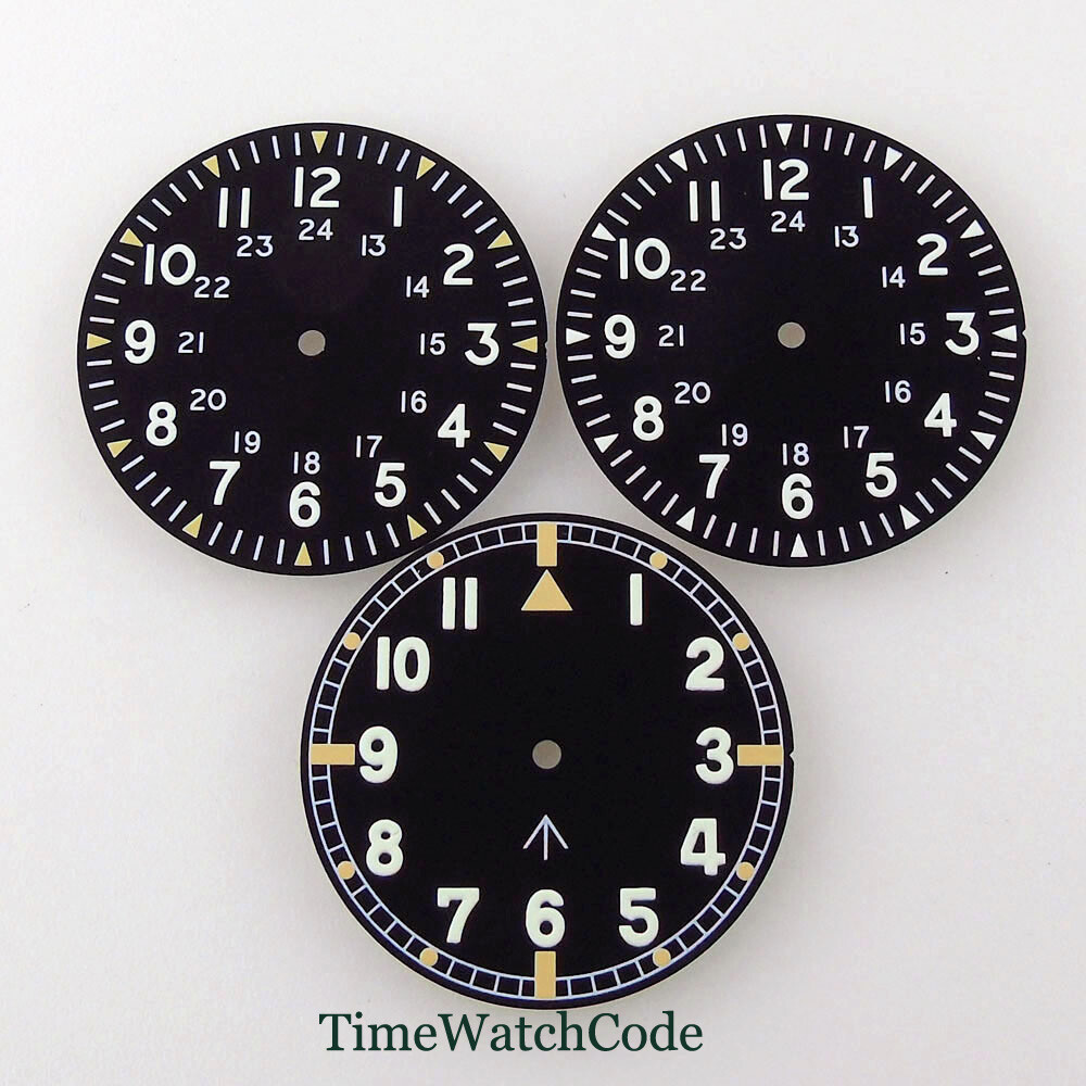 33.6mm Black Watch Dial&Hands Fit NH35/36 ETA 2824 PT5000 Miyota8215 DG2813