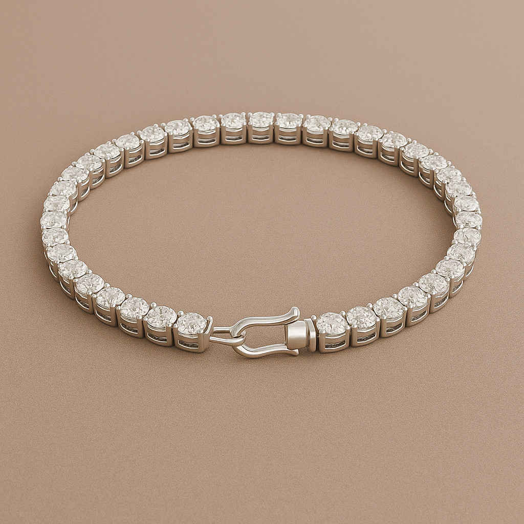 “10.00 Ct Certified Natural Diamond Bracelet 925 Sterling Silver, Treated”
