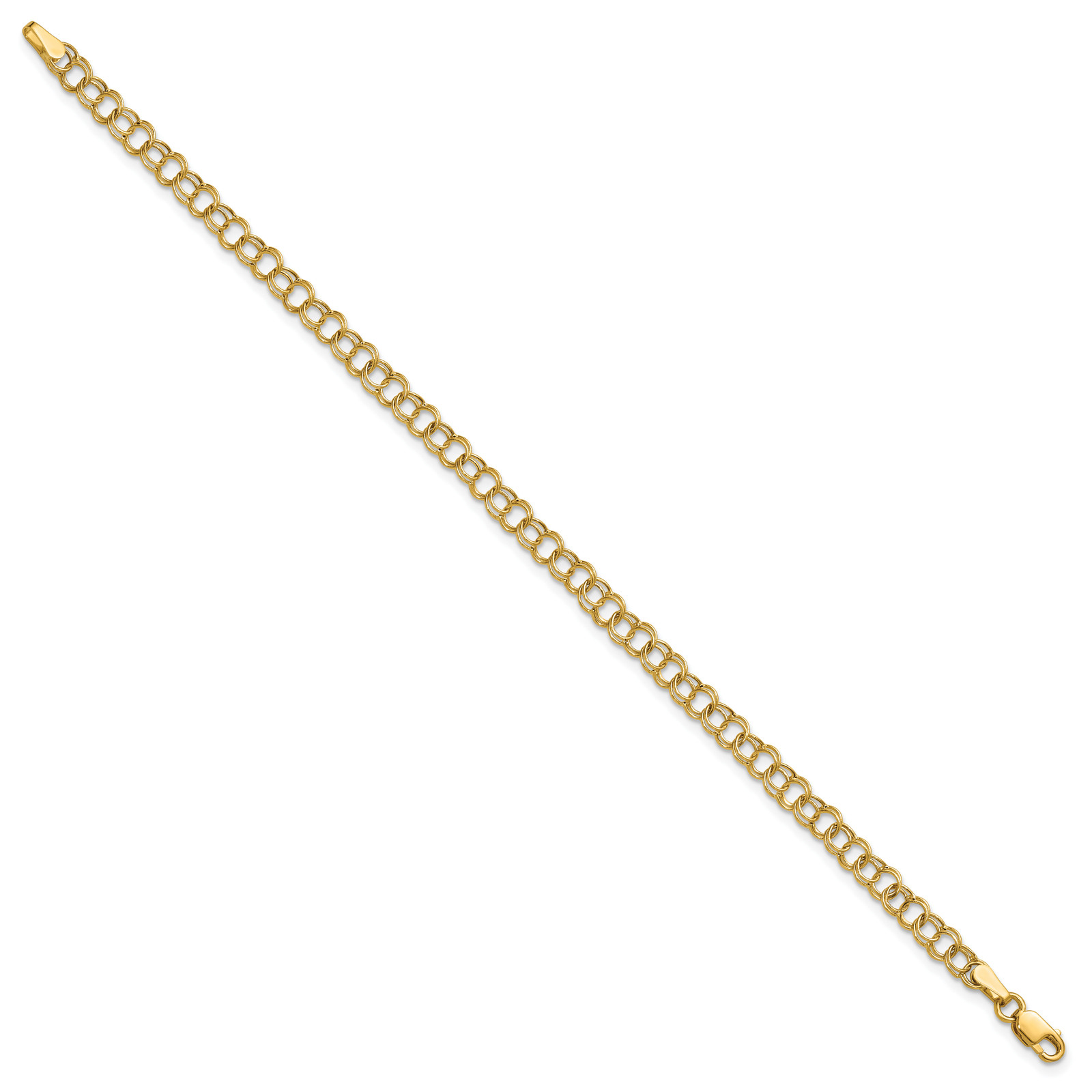 10k Hollow Double Link Charm Bracelet 10DO350