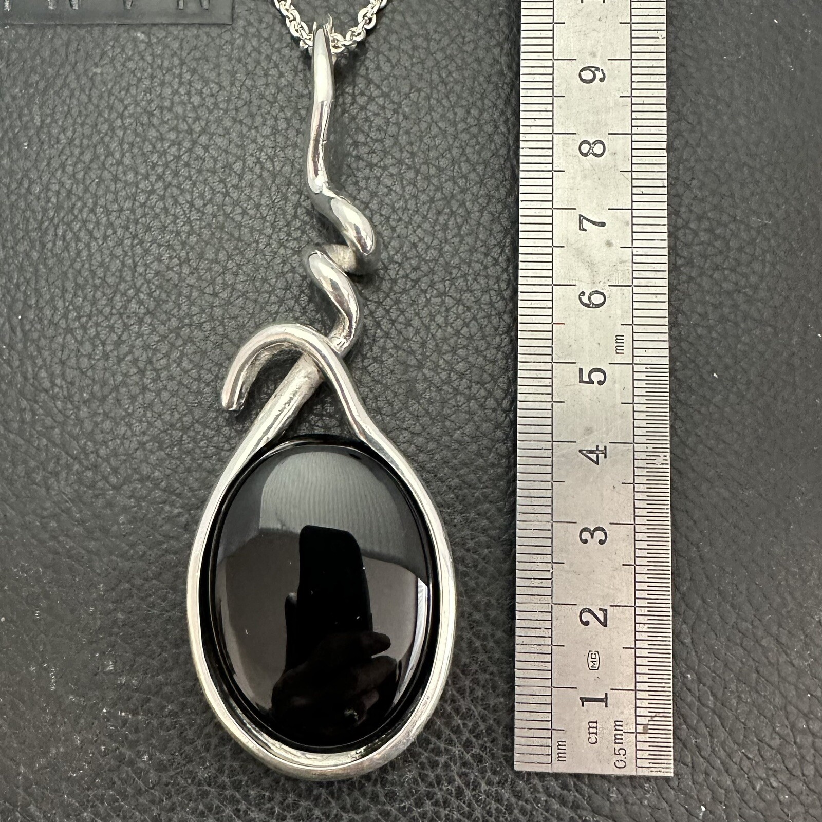 MJG STERLING SILVER ZOSO PENDANT. EARLS COURT-1975. JIMMY PAGE. Black Onyx