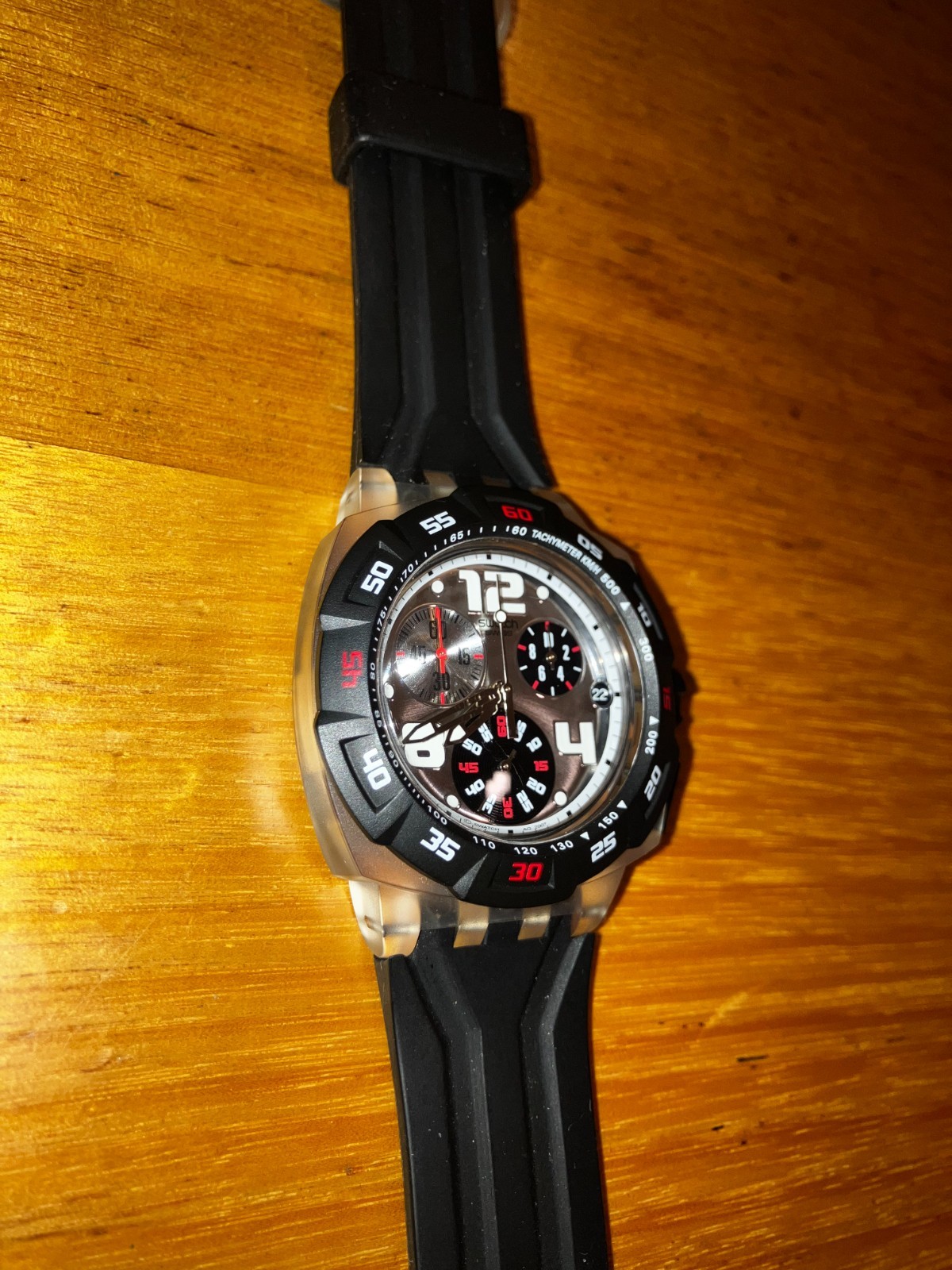 Men’s Black Chronograph Quartz Watch “Swatch” 2007 Tachymeter