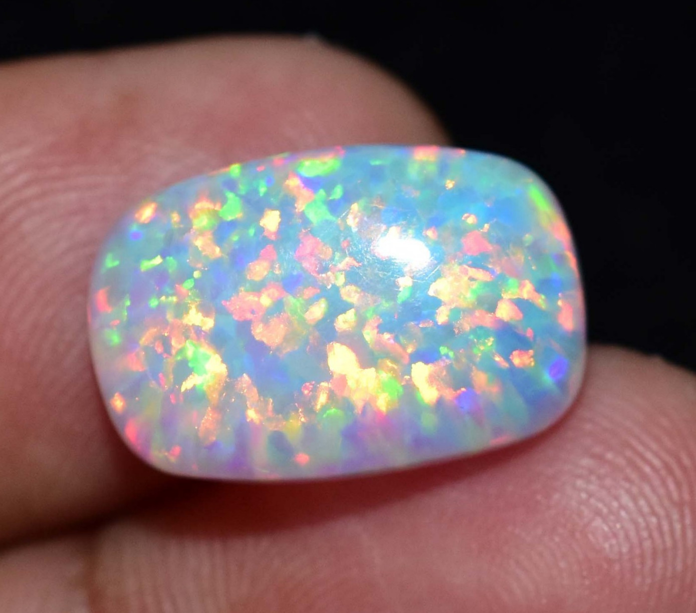 Natural Ethiopian Fire Opal 8.00 CT AGL Certified Play Of Color Loose Gemstone