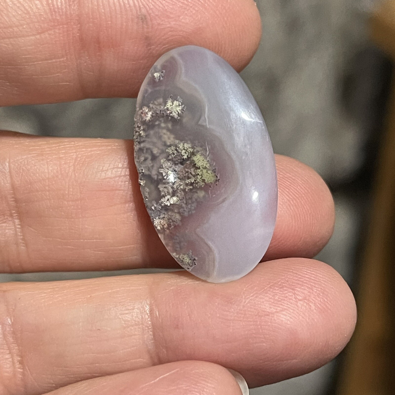 21.4ct 30×17.2×5.4mm Fine Garden Moss Agate Oval Cabochon Loose Picture Stone