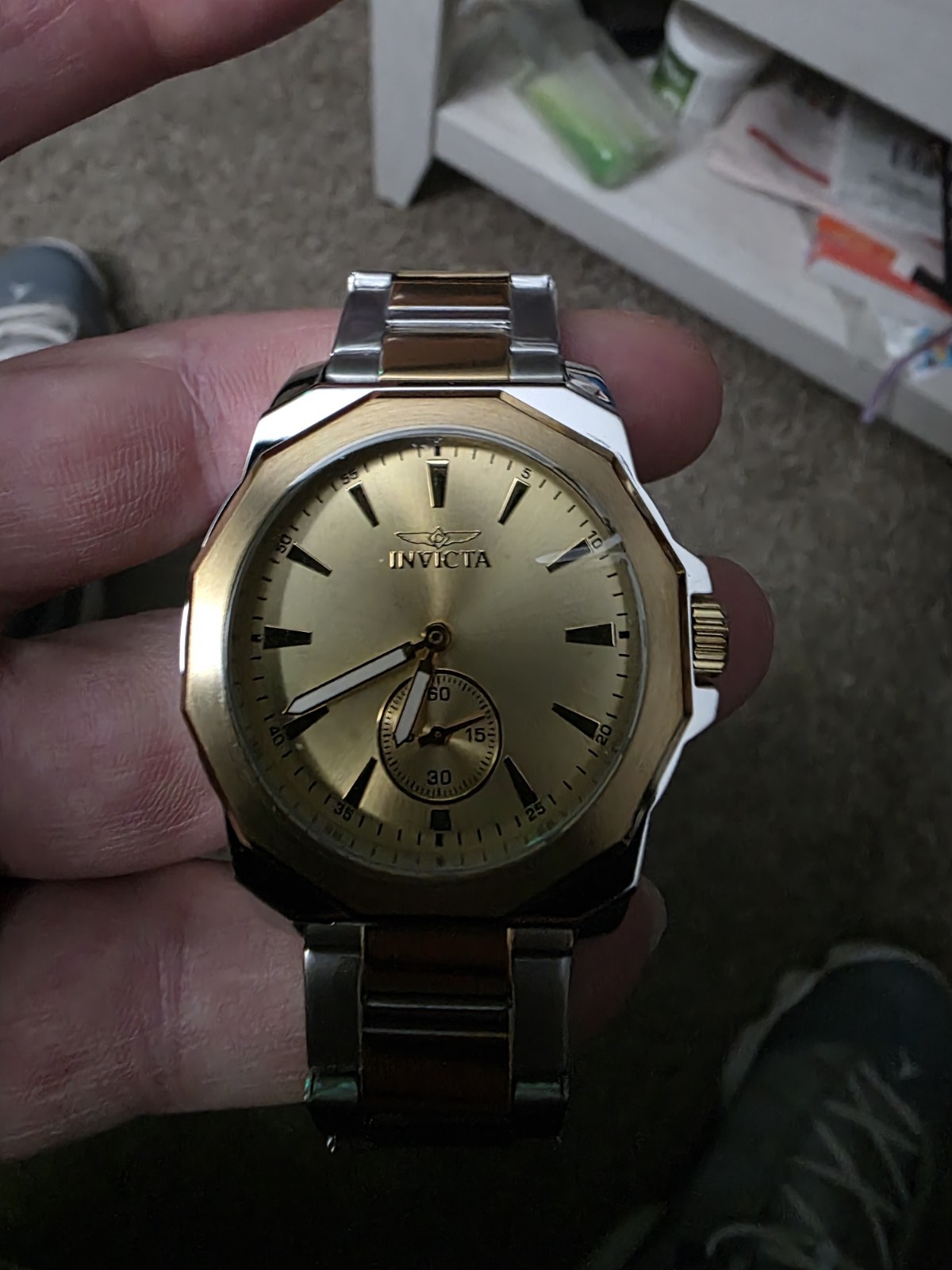 Invicta Speedway 49329 Mens 42mm Two Tone Stainless Steel Quartz Watch BNWT