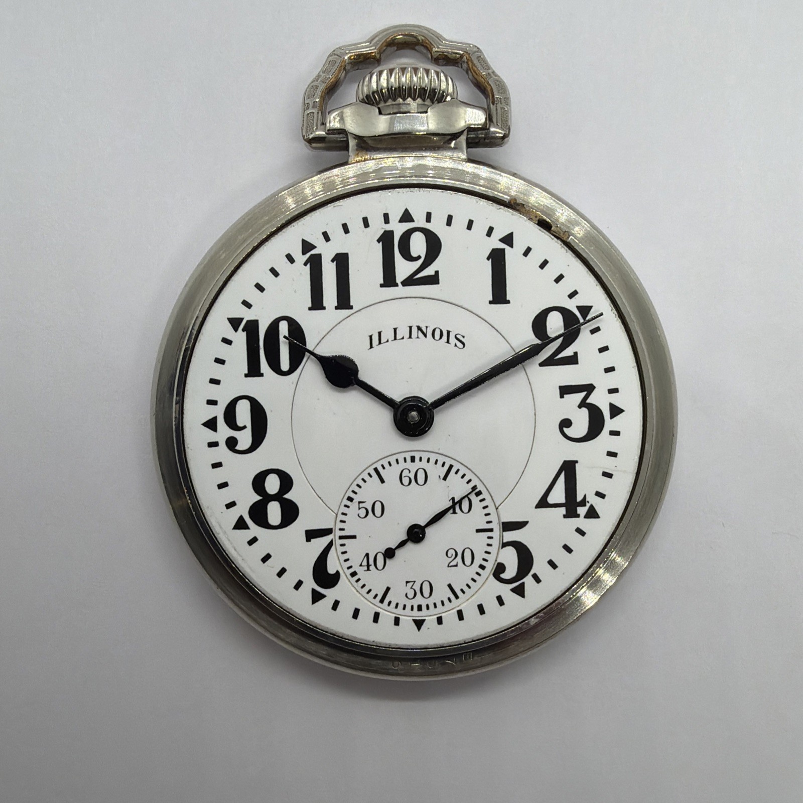 EXCELLENT ILLINOIS 161A ELINVAR 21j 16s BUNN SPECIAL POCKET WATCH 14K WGF 60 HR