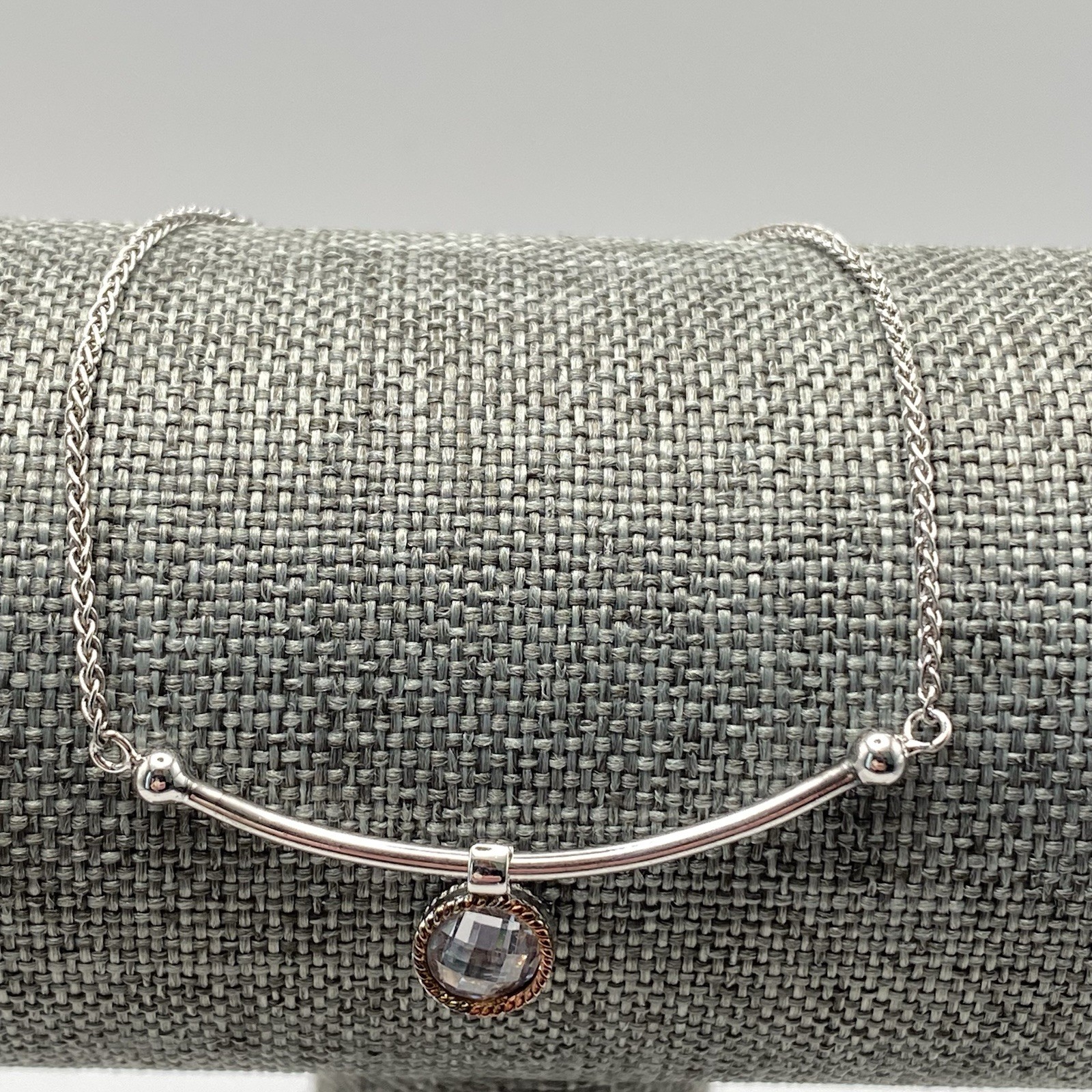 ELLE 925 Sterling Silver Bracelet Adjustable Ruby Accent Stone Slider CZ Stone
