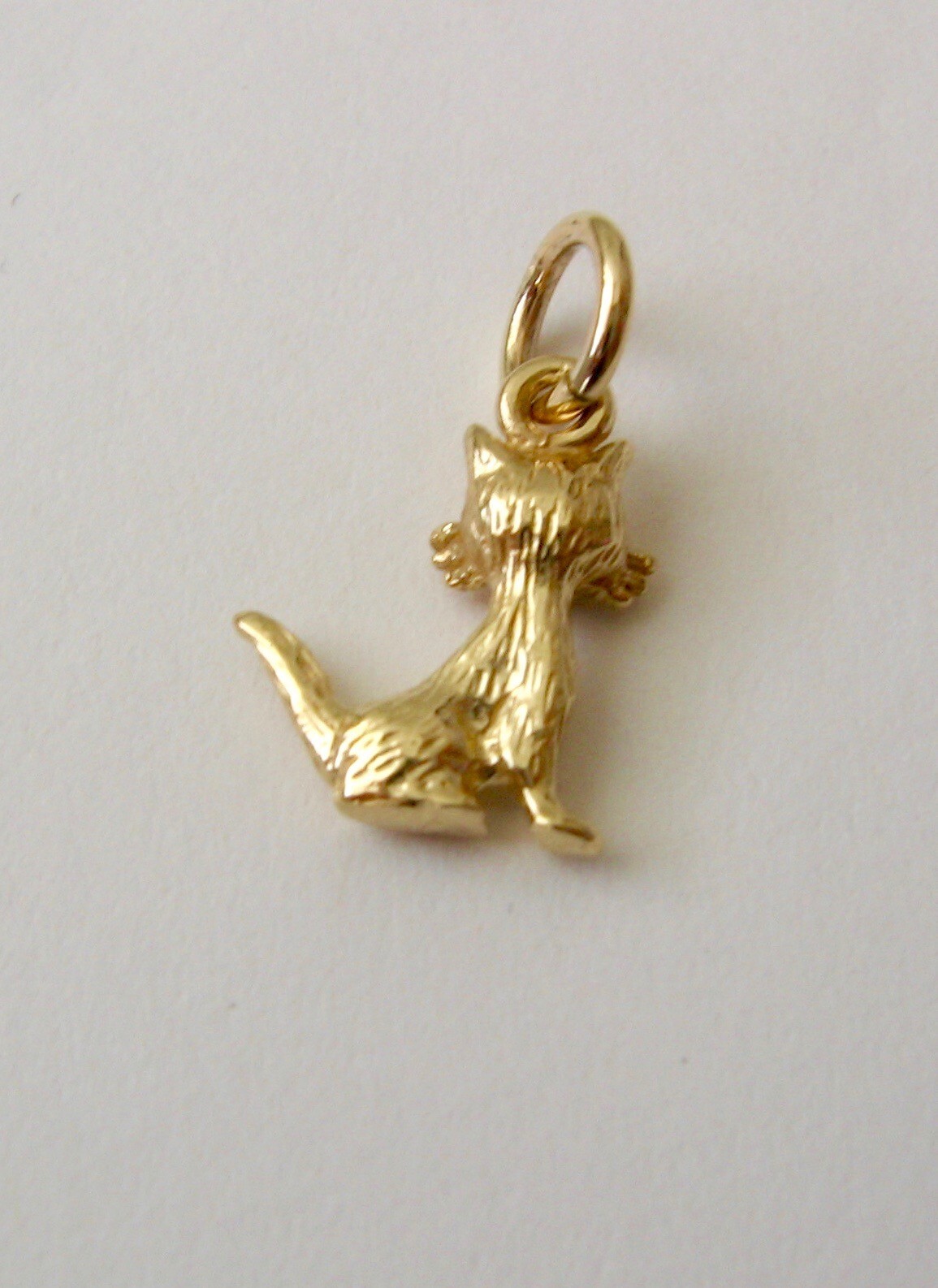 GENUINE SOLID 9K 9ct YELLOW Gold 3D CAT ANIMAL CHARM/PENDANT
