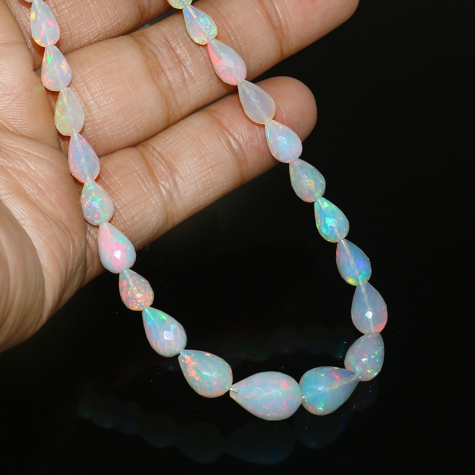 Natural Opal Beads Teardrops Opal Beads Multi-Color Opal Jewelry Birthday Gift