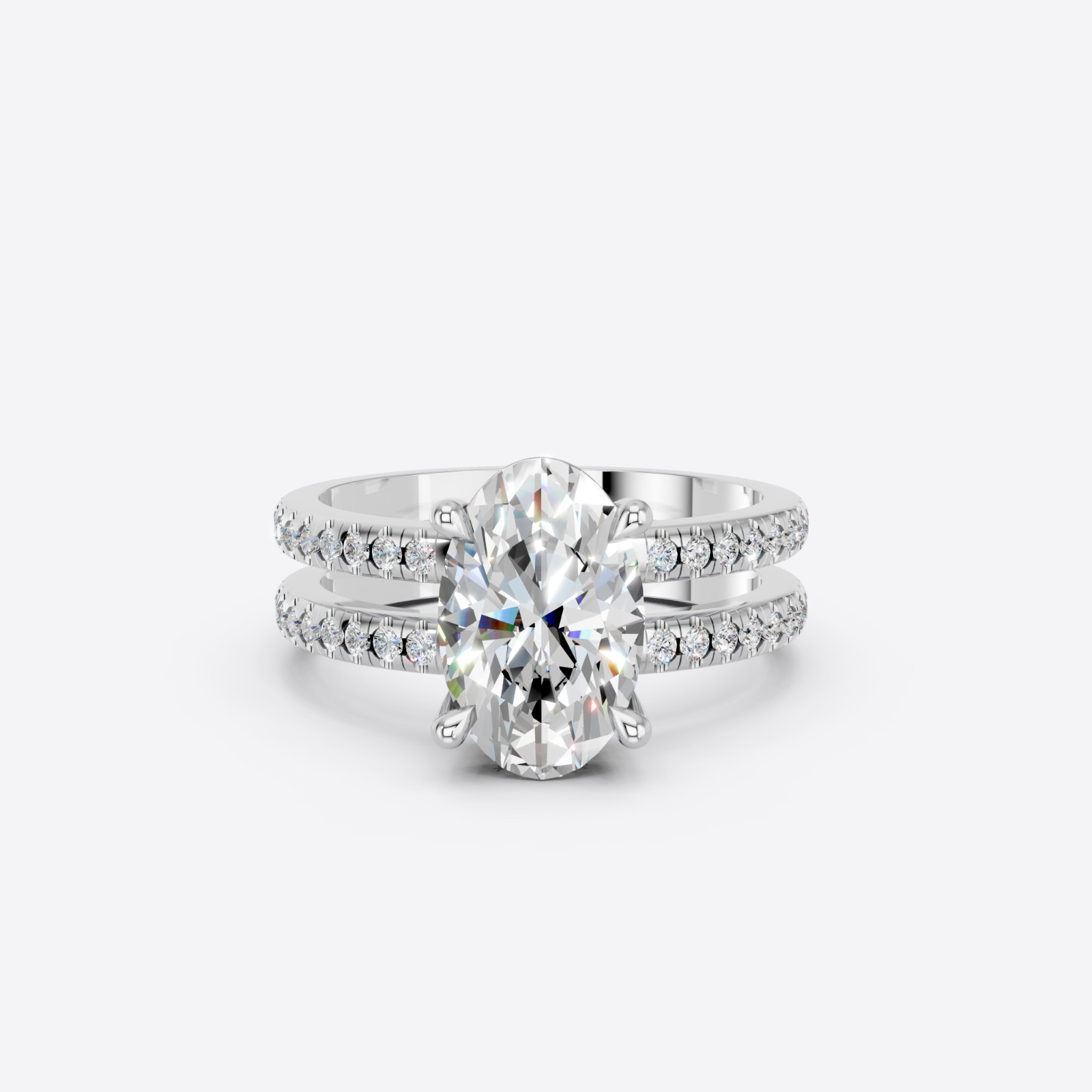 IGI 6.48 CT F VS1 Oval Cut Lab Grown Diamond Engagement Ring 14k White Gold