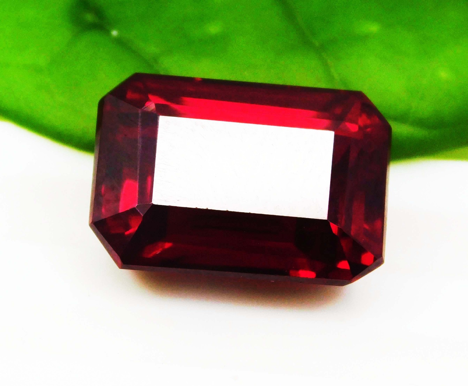 20.00Ct Natural Red Ruby Certified Madagascar Emerald Cut Loose Gemstone
