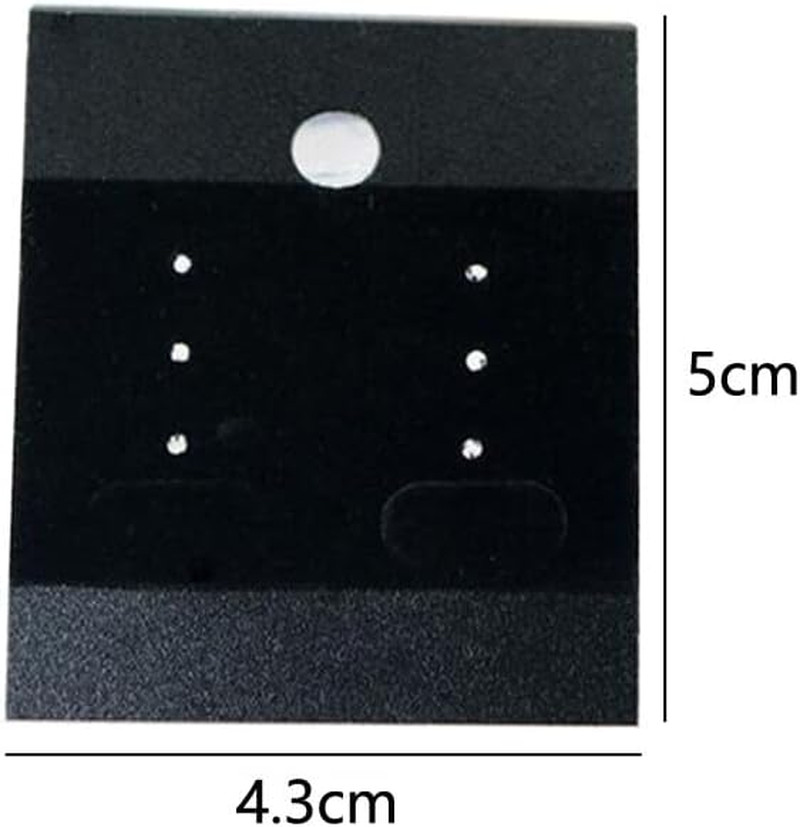 100Pcs 1.8 x 2 inch Black Velvet Plastic Hanging Earring Cards Earring Card Hold