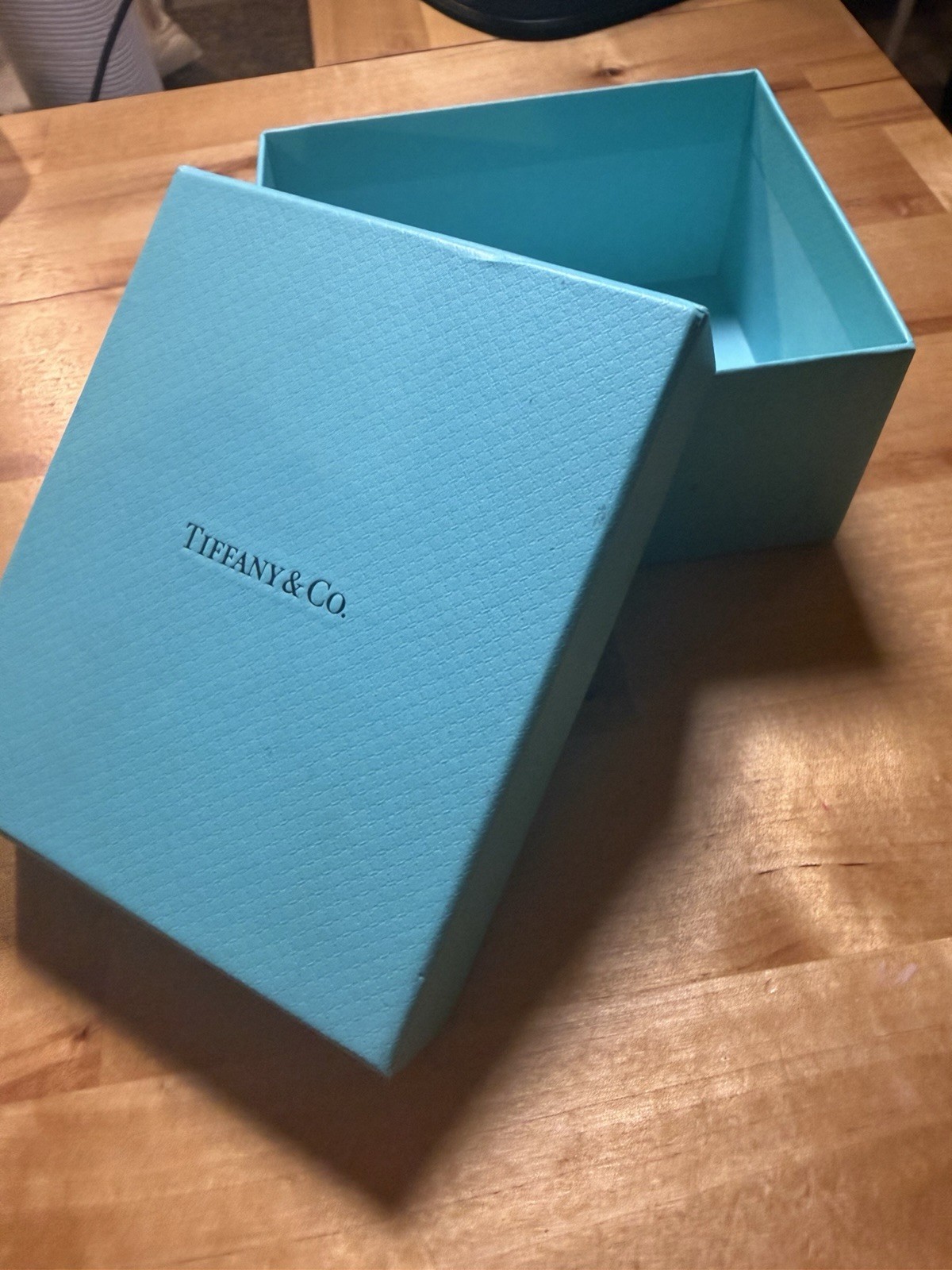 Tiffany & Co. Blue Square Lidded Gift Box for Jewelry Paper/Cardboard